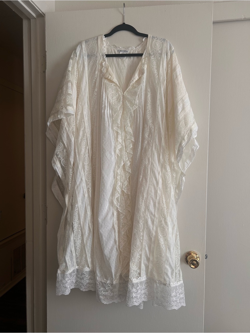 Ivory Lace Ruffle day dress